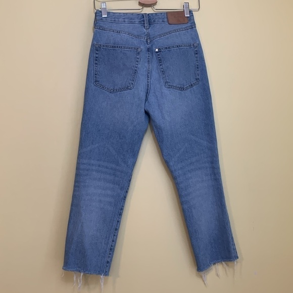 &Denim | Blue Denim Distressed Hem Studded High Waist Vintage Fit Mom Jeans 26 - Picture 16 of 16